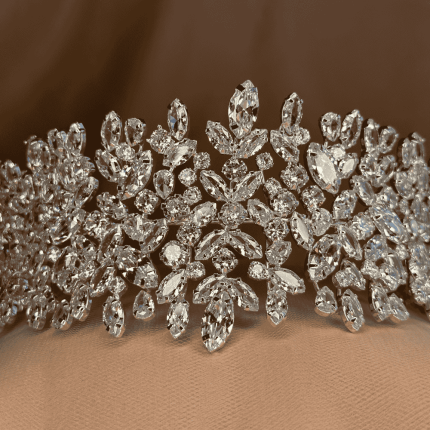 Wide Sparkles Bride Headband, handmade by Elnoria, view 2