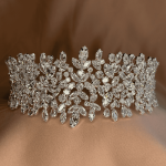 Wide Sparkles Bride Headband, handmade by Elnoria, view 3