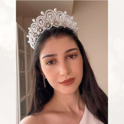 Fairytale Pearl Bridal Crown, handmade by Elnoria, view 2
