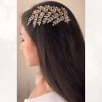 Sparkling Leaf Swarovski Hair Vine, handmade by Elnoria, view 5