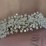 Pearls and Crystal Flowery Princess Headpiece, princess bridal headpiece with Swarovski, CZ and white pearls