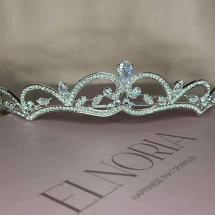 Elegant Princess Swarovski Bride Crown, princess bride tiara with Swarovski crystals and CZ