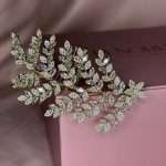 Sparkling Leaf Swarovski Hair Vine, gold bridal hair vine with marquise Swarovski crystals, gold plated