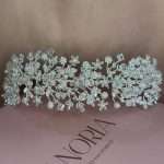 Pearls and Crystal Flowery Princess Headpiece, handmade by Elnoria, view 2
