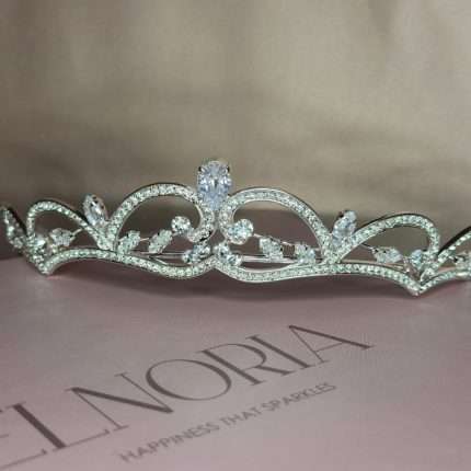 Elegant Princess Swarovski Bride Crown, handmade by Elnoria, view 2
