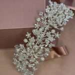 Pearls and Crystal Flowery Princess Headpiece, handmade by Elnoria, view 4