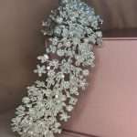 Pearls and Crystal Flowery Princess Headpiece, handmade by Elnoria, view 5