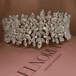 Wide Sparkles Bride Headband, handmade by Elnoria, view 4
