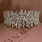 Wide Sparkles Bride Headband, handmade by Elnoria, view 5
