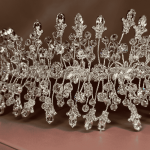 Royal Crystal Bloom Tiara Headband, handmade by Elnoria, view 2