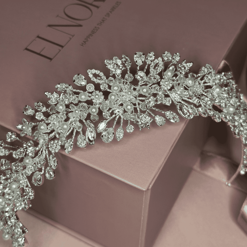 pearl headband tiara for wedding