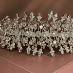 Royal Crystal Bloom Tiara Headband, handmade by Elnoria, view 3