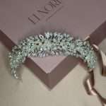 Flower Pearl Headband with Swarovski Crystals, swarovski pearl headband with Swarovski crystals, CZ and pearls