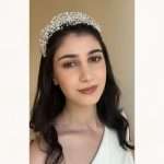 Flower Pearl Headband with Swarovski Crystals, handmade by Elnoria, view 6