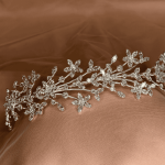 Ethereal Flowery Headband for Bride, handmade by Elnoria, view 3