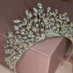 High Swarovski Romantic Tiara for Bride, handmade by Elnoria, view 3