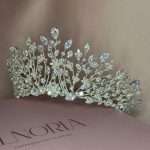 High Swarovski Romantic Tiara for Bride, handmade by Elnoria, view 4