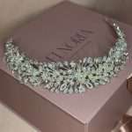 Flower Pearl Headband with Swarovski Crystals, handmade by Elnoria, view 8