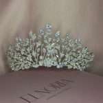 High Swarovski Romantic Tiara for Bride, handmade by Elnoria, view 6