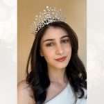 High Swarovski Romantic Tiara for Bride, handmade by Elnoria, view 5