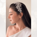 Royal Crystal Bloom Tiara Headband, handmade by Elnoria, view 4
