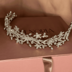 Ethereal Flowery Headband for Bride, handmade by Elnoria, view 5