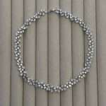 Charm Silver Jewelry Set, silver bridal jewelry set in rhodium-plated cubic zirconia