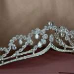 Princess Dream Tiara, modern royal bridal tiara with Swarovski and CZ in pear and round cuts