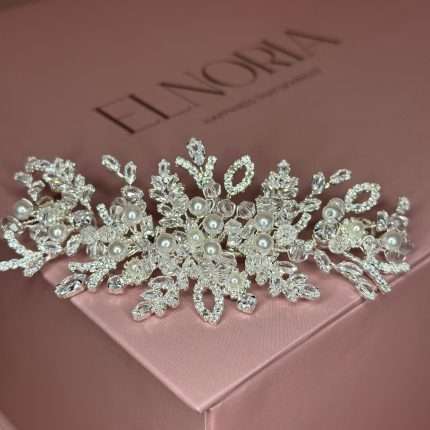 Swarovski Crystal & Pearl Hair Vine, crystal pearl hair vine with marquise crystals, zirconia and pearls