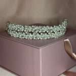 Pearl Cluster Bridal Headband, pearl cluster bridal headband with clustered pearls and clear crystals
