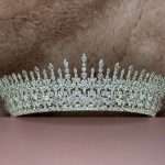 Love in Bloom Tiara, tall bridal tiara with marquise and round crystals