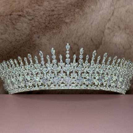 Love in Bloom Tiara, tall bridal tiara with marquise and round crystals