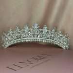 The Crystal Conservatory Crown, garden bridal tiara with Swarovski and CZ in pear, marquise and round cuts
