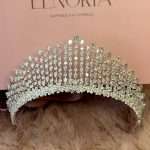 Sparkling Bridal Crown, sparkling bridal crown with Swarovski and CZ in pear, round and marquise cuts