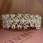 Opulent Pearl & Crystal Bridal Headband, pearl and crystal bridal headband with marquise and round CZ, Swarovski crystals and pearls