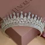 Teardrop Royale Tiara, teardrop bridal tiara with pear, marquise and round Swarovski and CZ